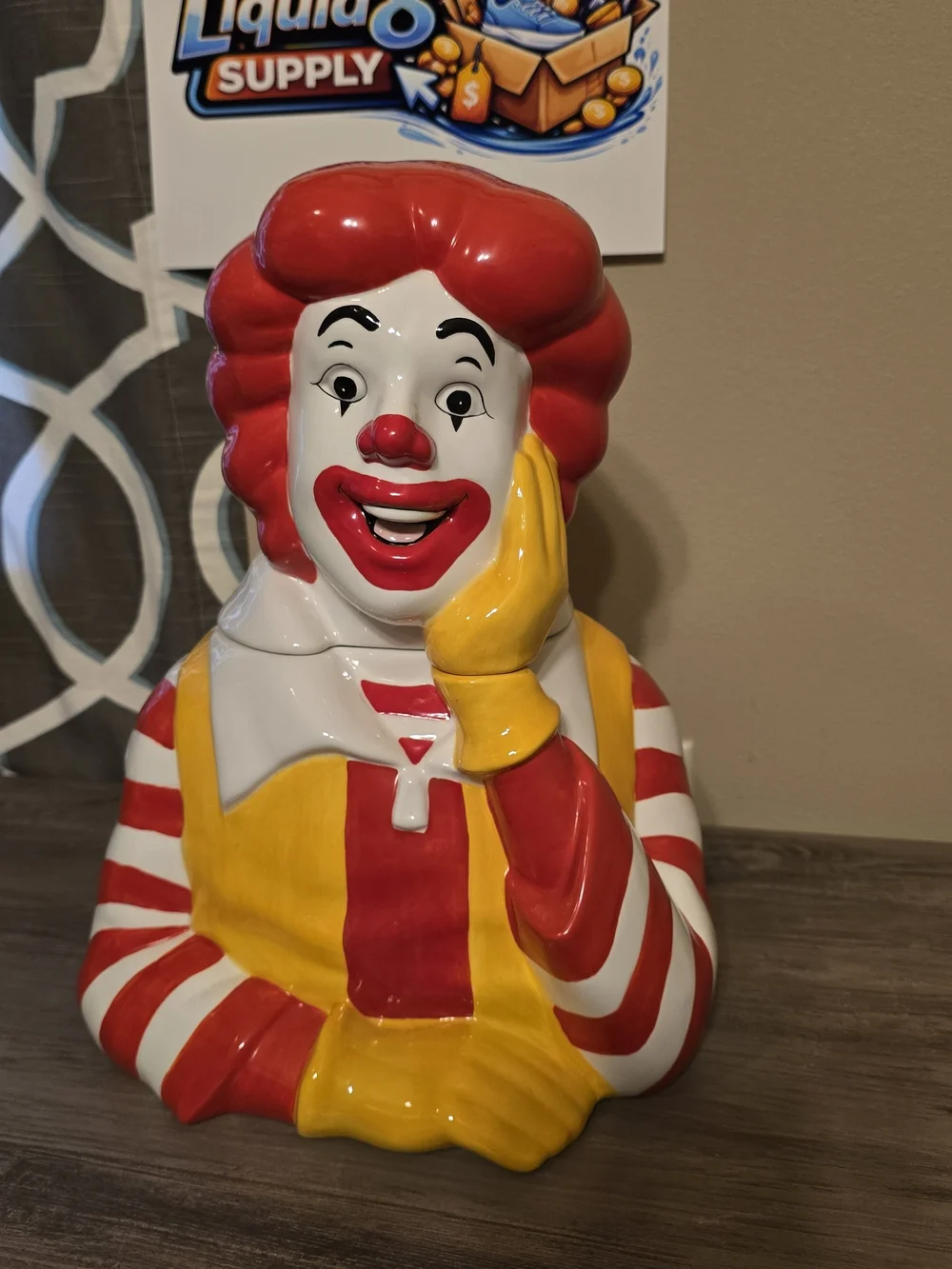McDonald's Retro Ceramic Cookie Jar - White, Yellow, Red